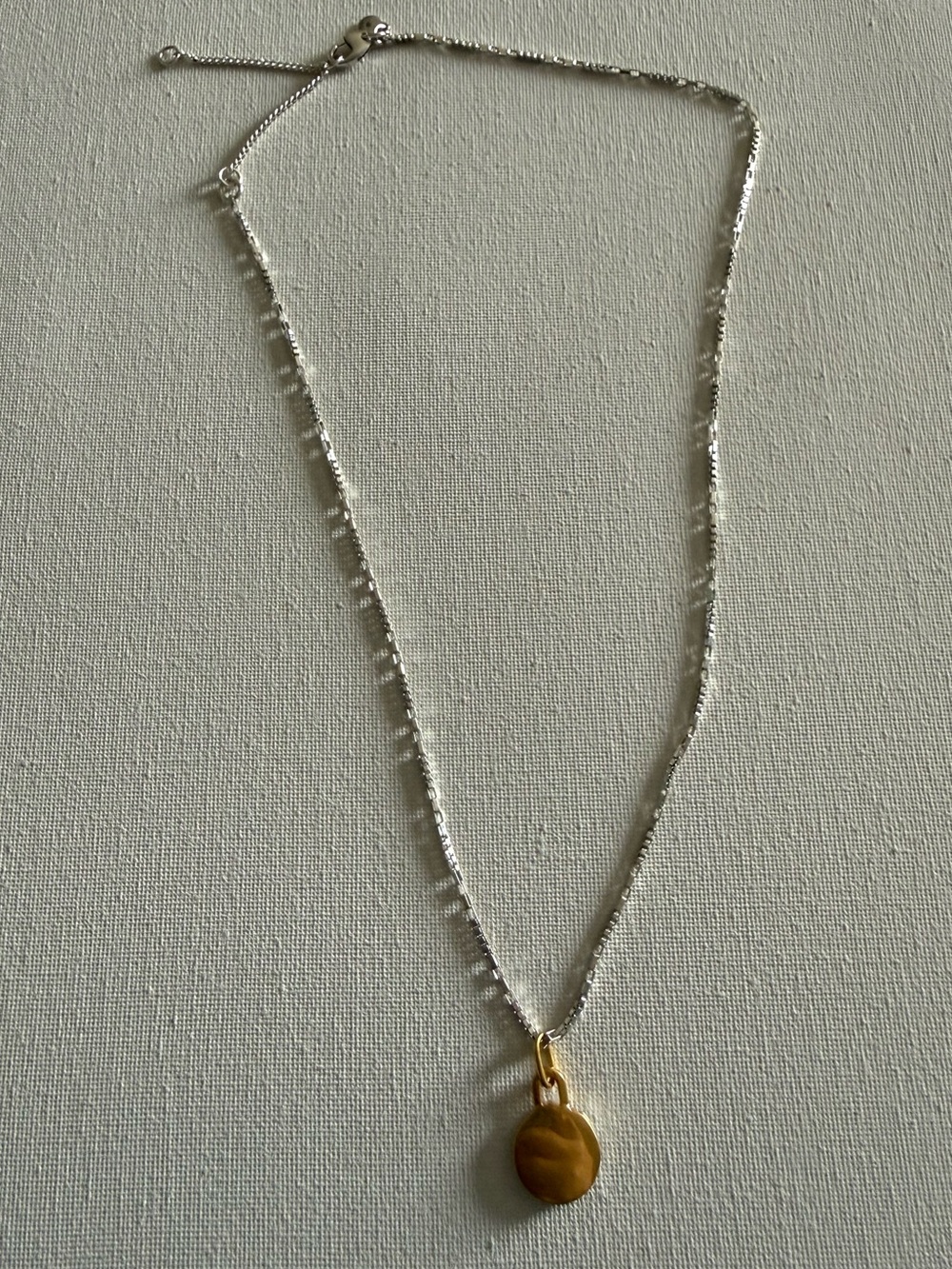 NEW Madewell Two-Tone Necklace with Gold/Silver Disc